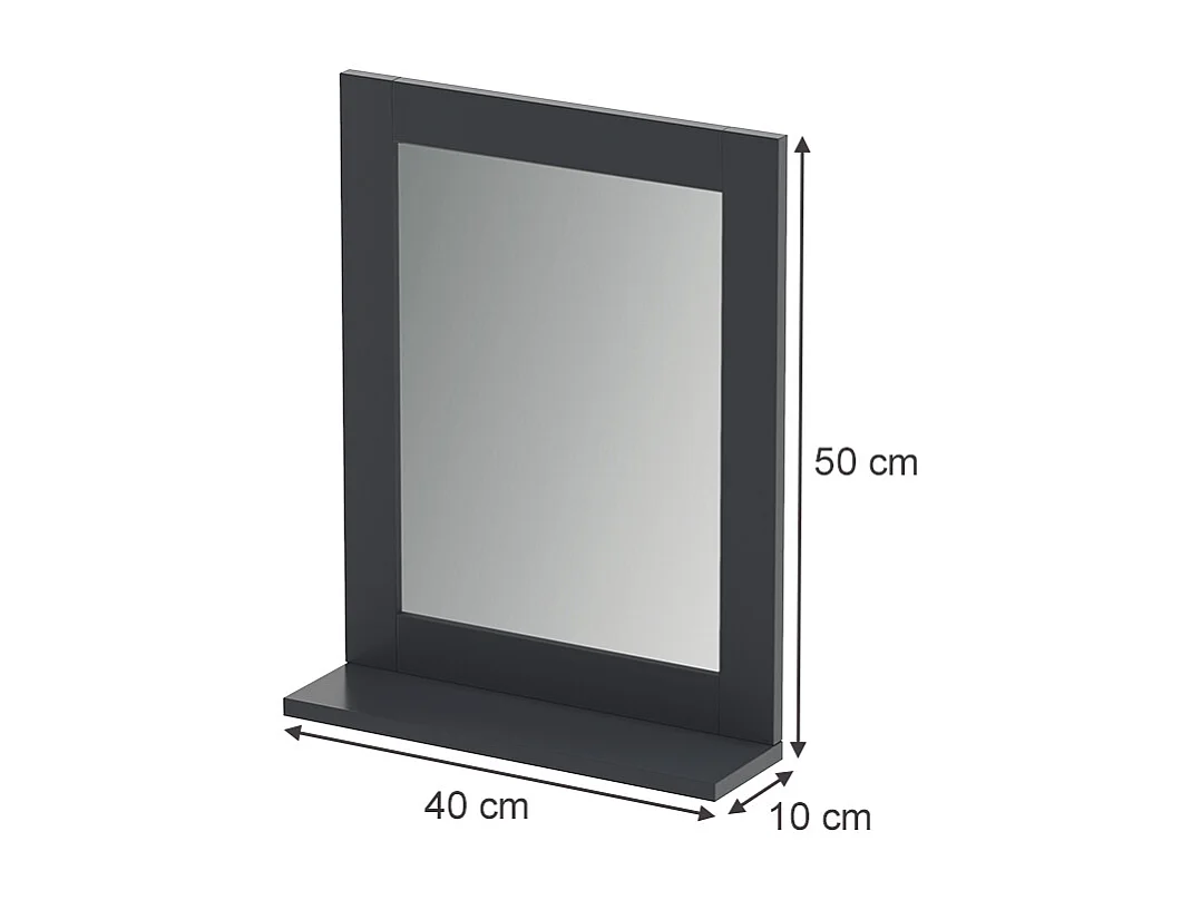 Badrumsspegel grå 40x10x50 vilda