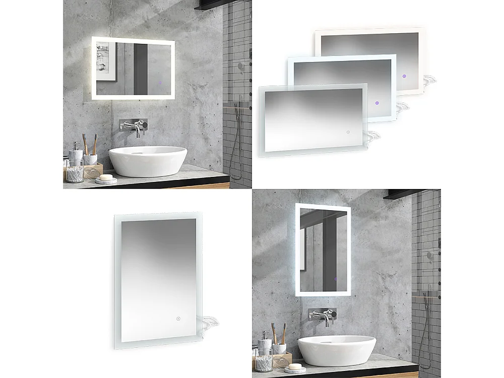 Badezimmerspiegel weiß 60x2.8x40