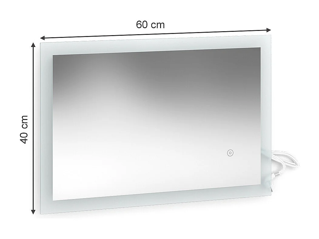 Miroir mural blanc 60x2.8x40