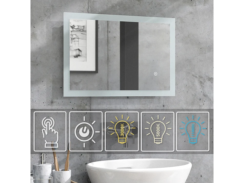 Miroir mural blanc 60x2.8x40