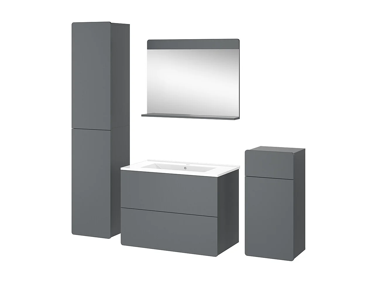 Badmöbel-Set grau 80x46x59.3 izan