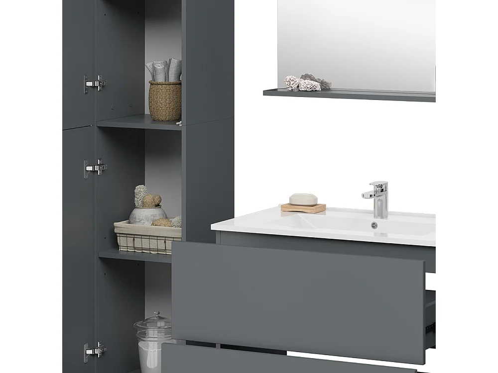 Badmöbel-Set grau 80x46x59.3 izan