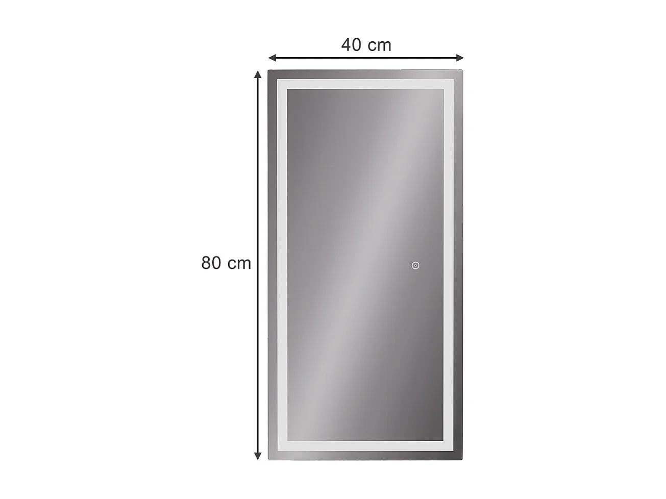 Badrumsspegel glas 80x2.8x40 miral