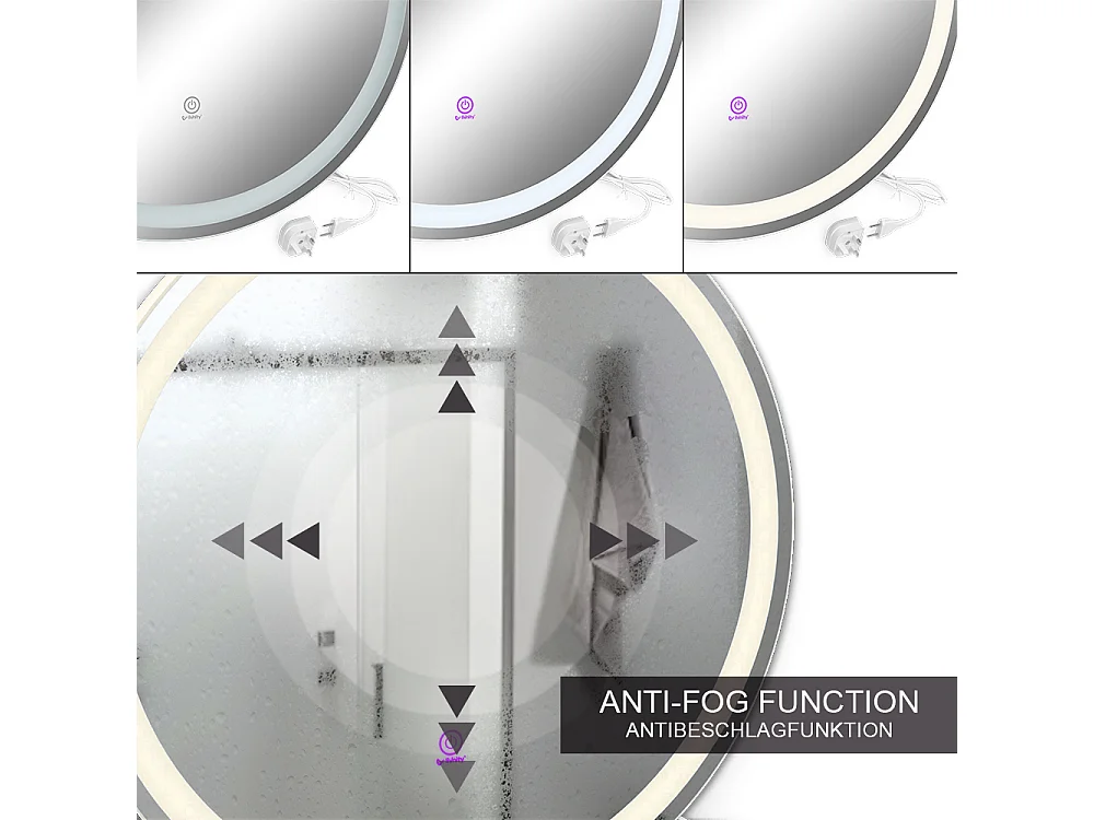 Lustro łazienkowe biały 70x4x70 lumos