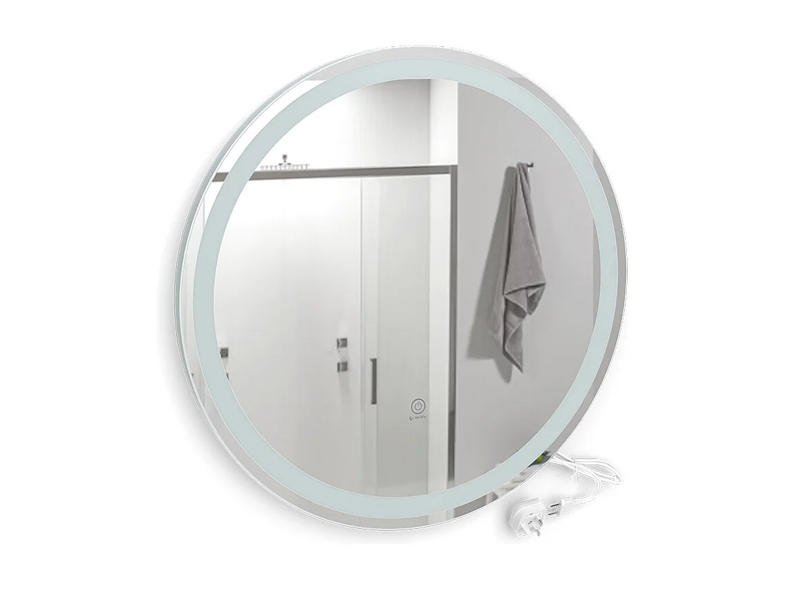 Lustro łazienkowe biały 70x4x70 lumos