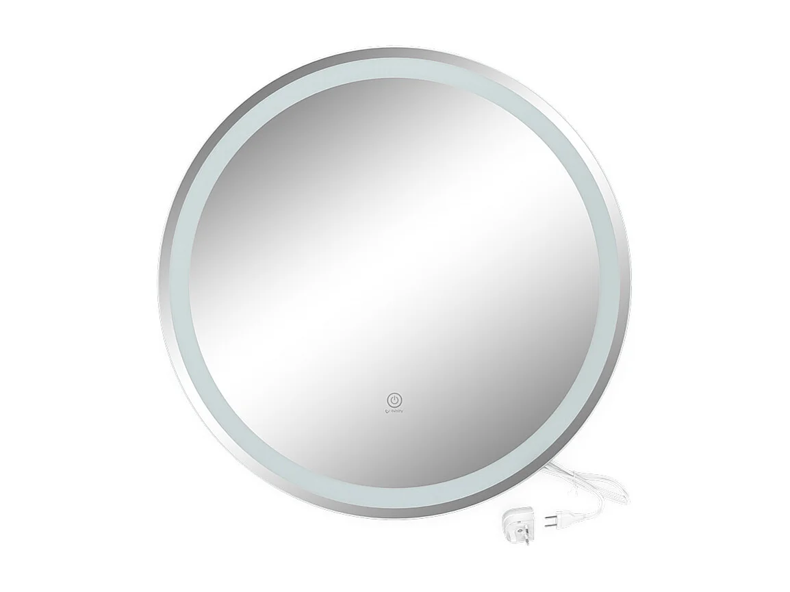 Miroir mural blanc 70x4x70 lumos