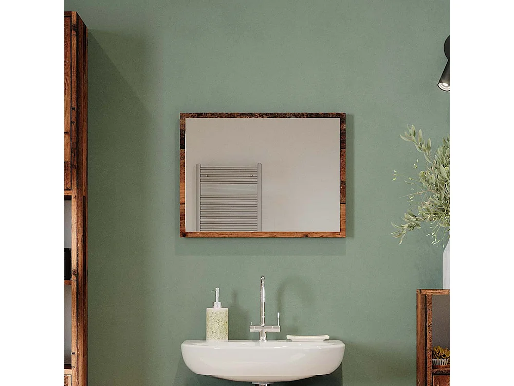 Miroir mural chêne rustique 45x2x60 kiko