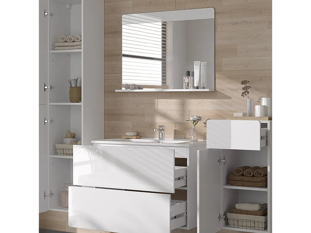 Badmöbel-Set weiß 80x46x59.3 izan