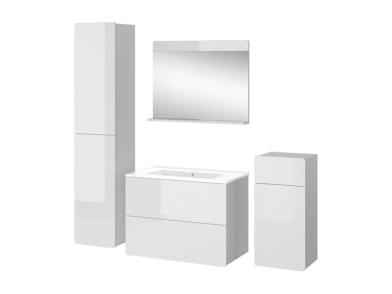 Badeværelsesmøbelsæt hvid 80x46x59.3 izan