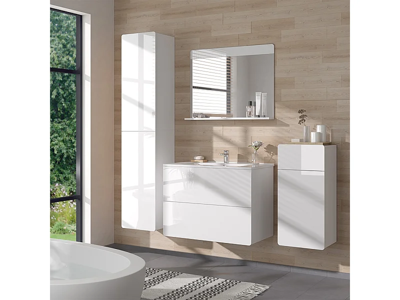 Ensemble de meubles de salle de bains blanc 80x46x59.3 izan
