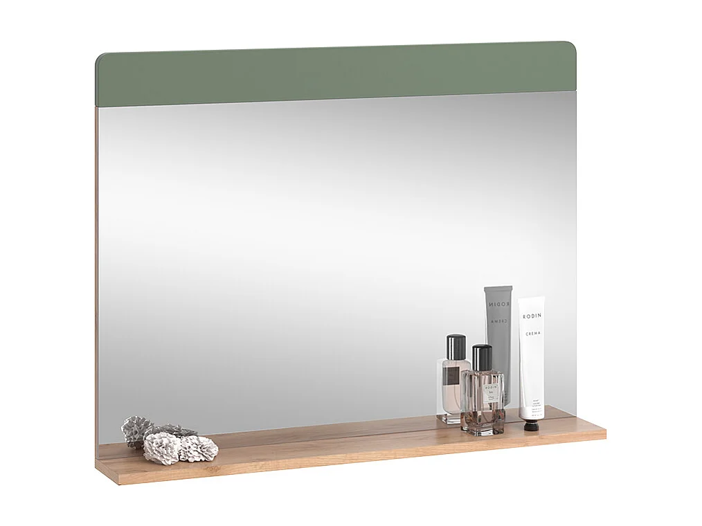 Specchio da bagno quercia verde/oro 80.1x12x62 izan