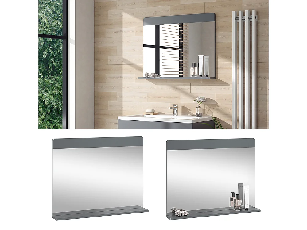 Lustro łazienkowe szary 80.1x12x62 izan