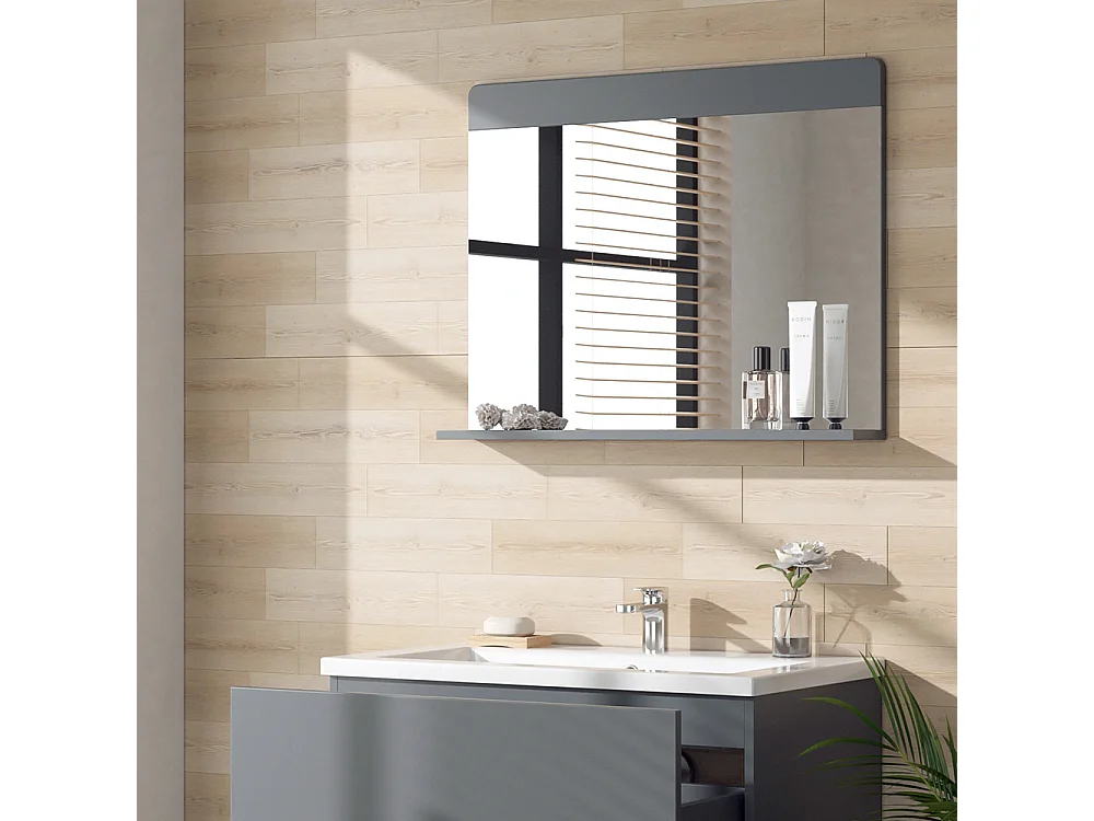 Miroir de salle de bain gris 80.1x12x62 izan