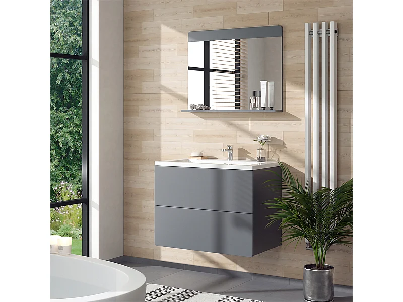 Badkamerspiegel grijs 80.1x12x62 izan