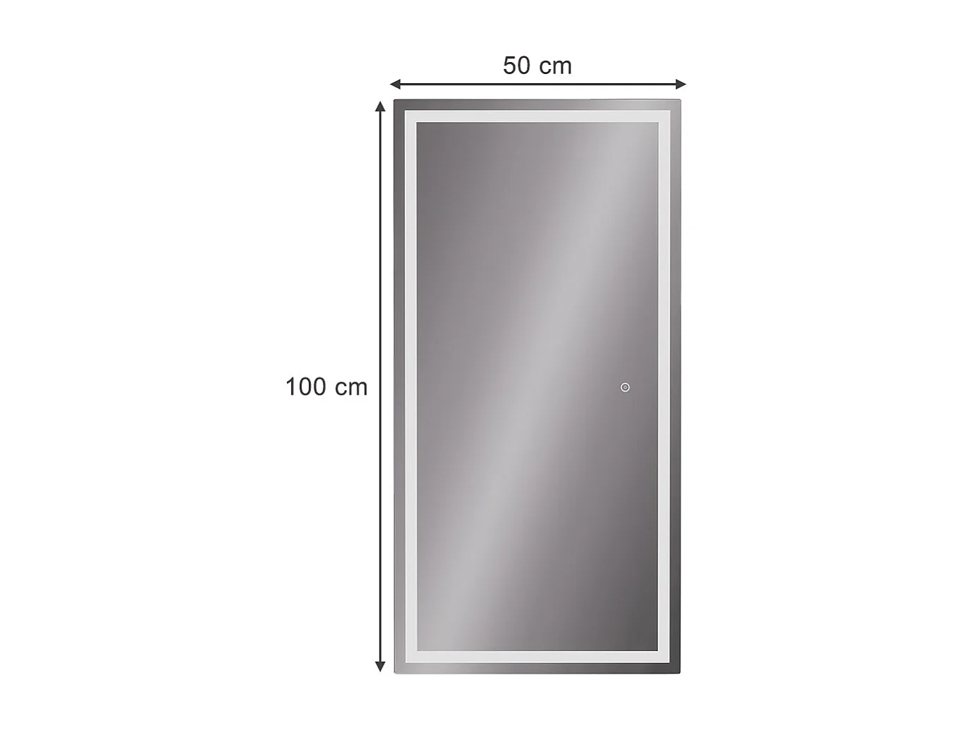 Badrumsspegel glas 100x2.8x50 miral