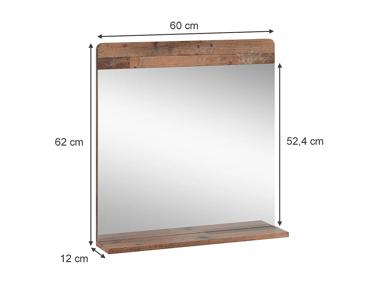 Miroir de salle de bain oldstyle 60x12x62 izan