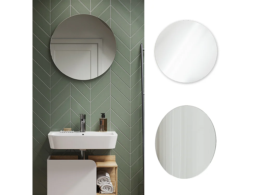 Miroir mural blanc 60x2.1x60 karen