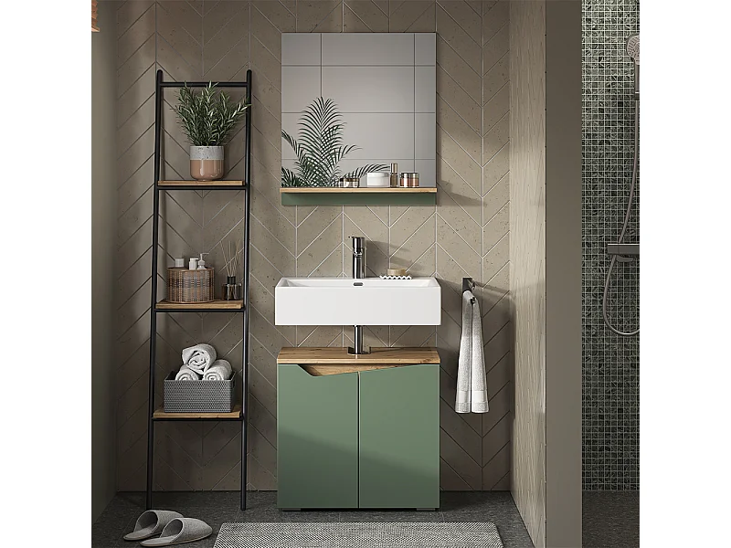 Miroir de salle de bain vert/artisan 60x14x67 marelle