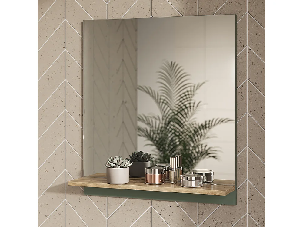 Specchio da bagno verde/artigianale 60x14x67 marelle