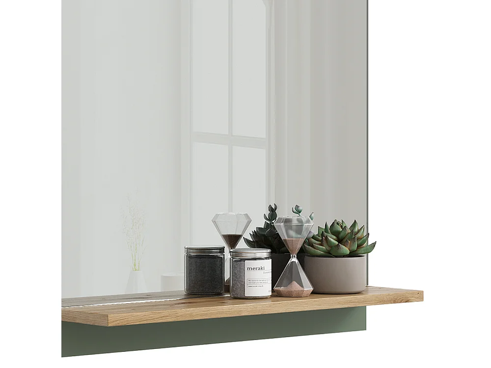 Specchio da bagno verde/artigianale 60x14x67 marelle