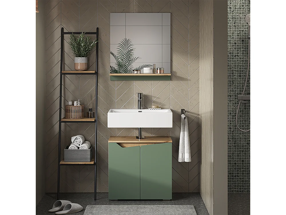 Miroir de salle de bain vert/artisan 60x14x67 marelle