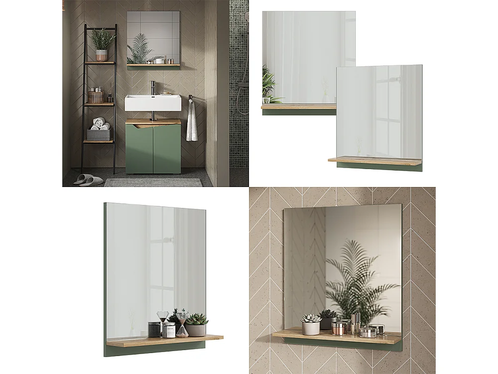 Miroir de salle de bain vert/artisan 60x14x67 marelle