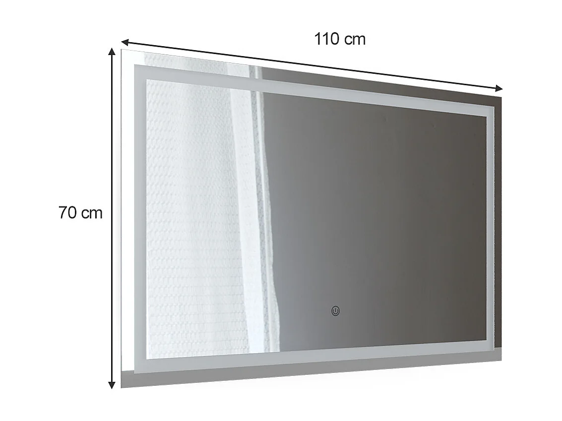 Miroir mural verre 2.8x110x70 viola