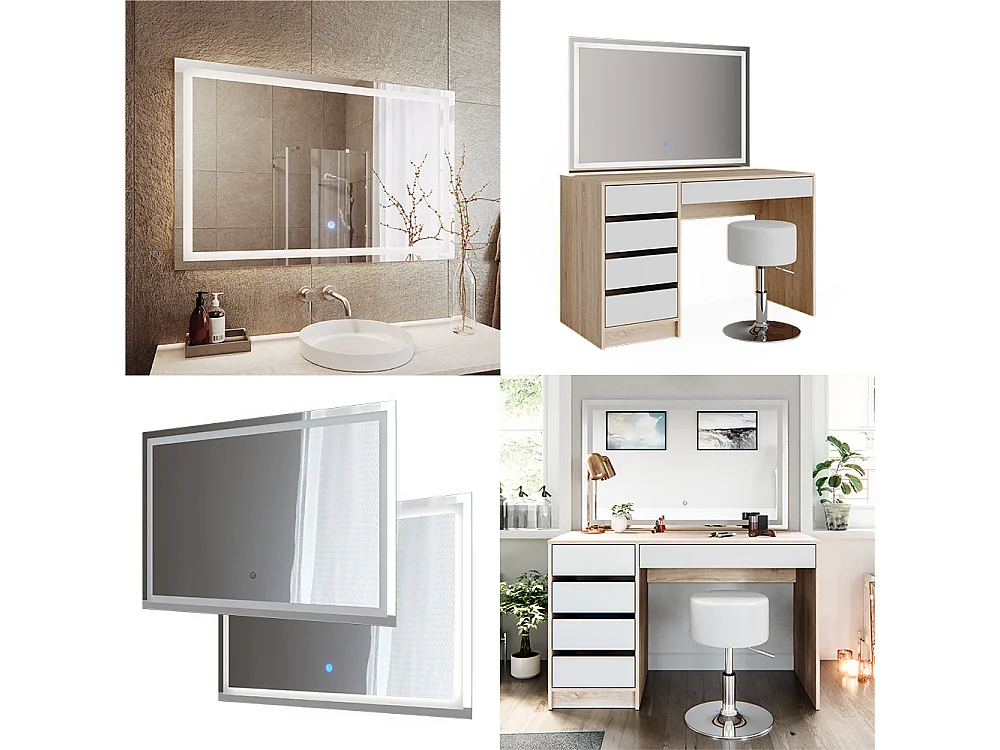 Miroir mural verre 2.8x110x70 viola