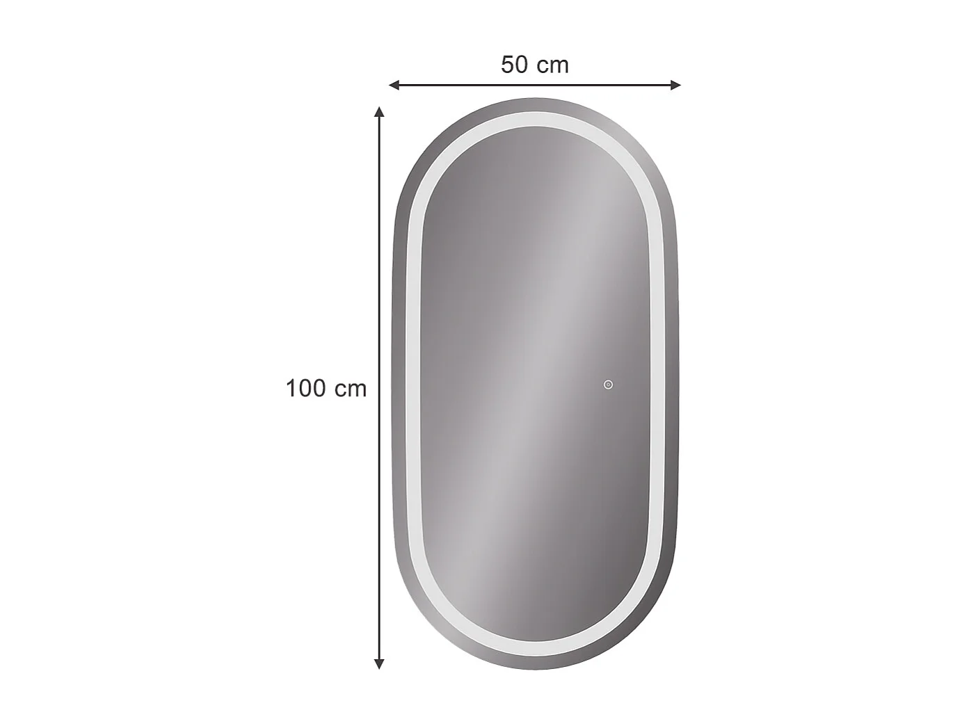 Badrumsspegel glas 100x2.8x50 miral
