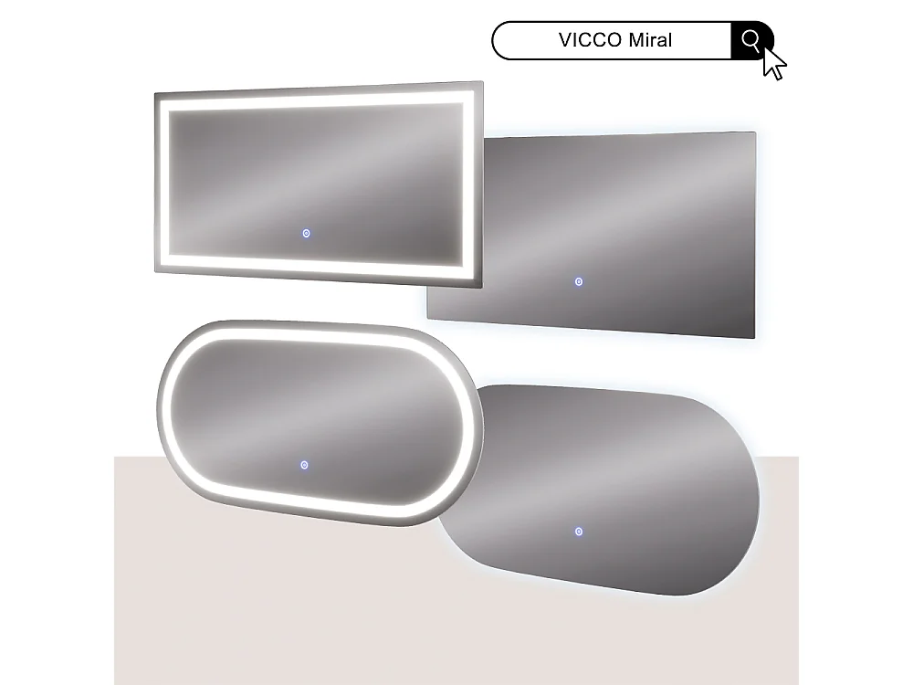 Badrumsspegel glas 100x2.8x50 miral
