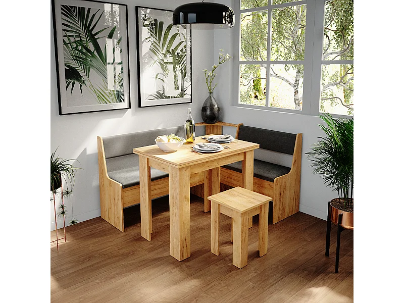 Groupe de banquettes dangle chêne de force doré 150x120x80 roman