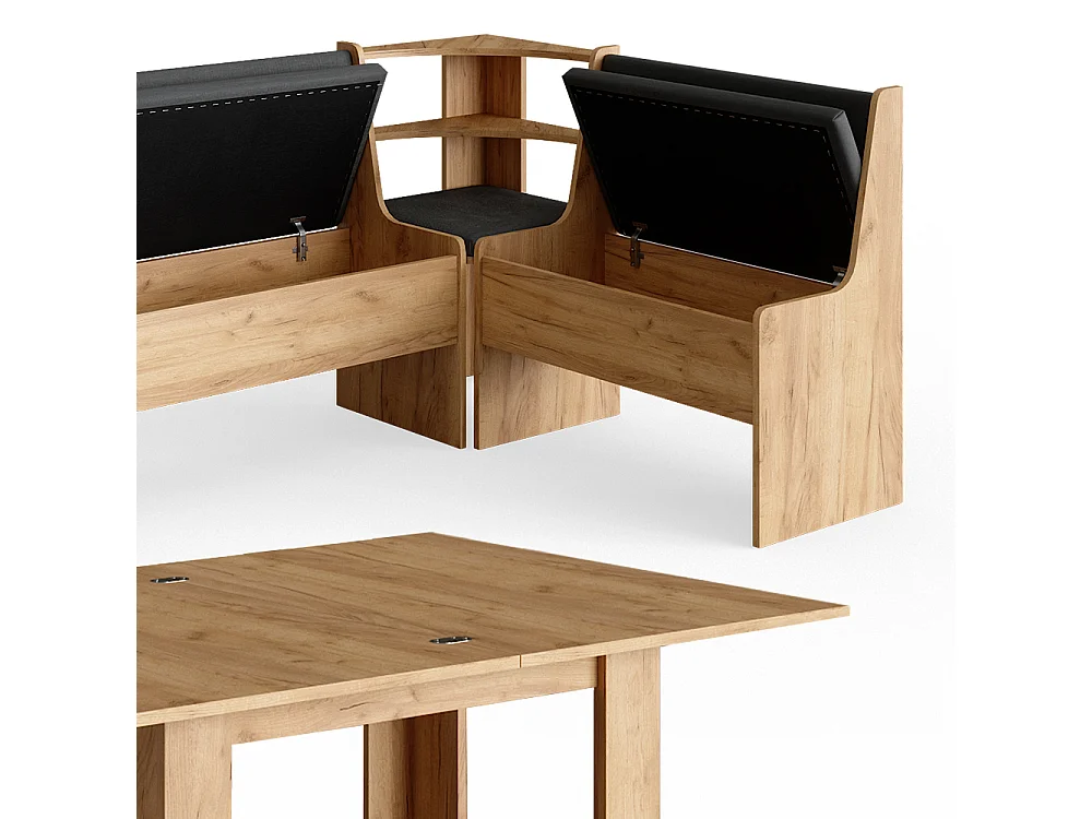 Groupe de banquettes dangle chêne de force doré 150x120x80 roman