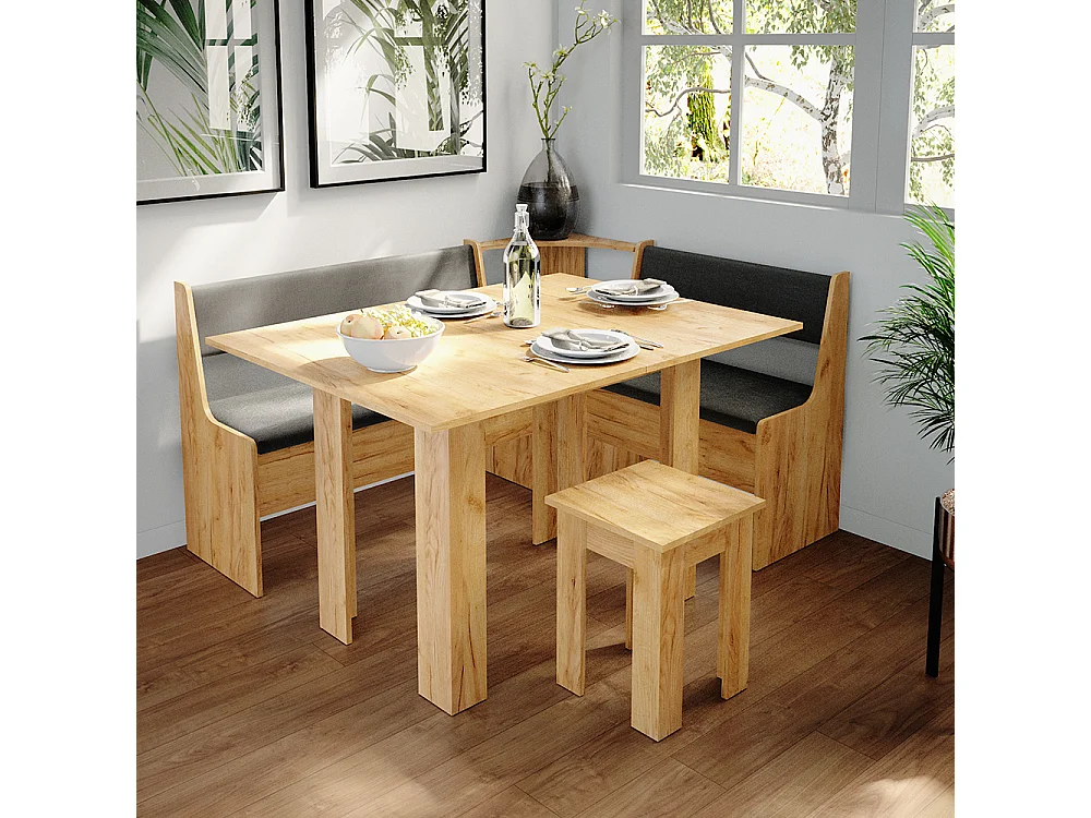 Groupe de banquettes dangle chêne de force doré 150x120x80 roman