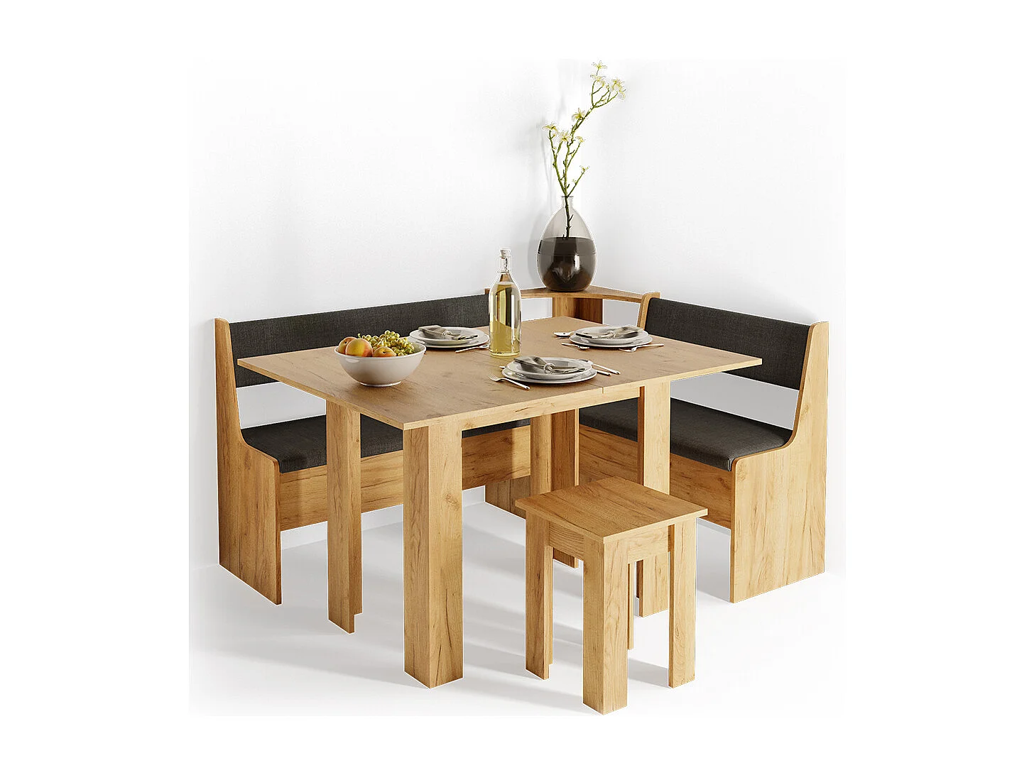 Groupe de banquettes dangle chêne de force doré 150x120x80 roman