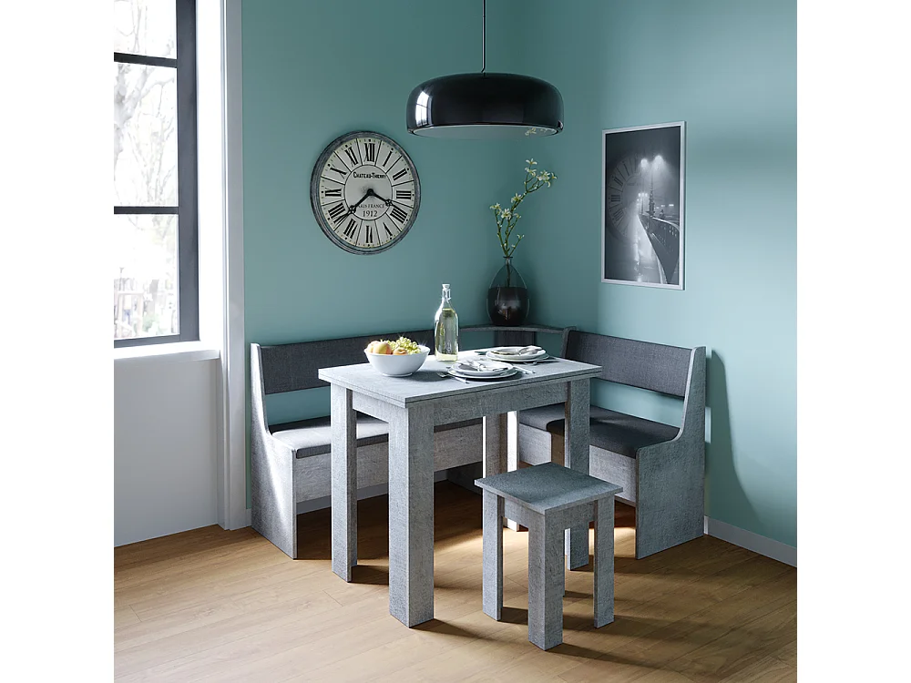 Gruppo panca ad angolo calcestruzzo 150x120x80 roman