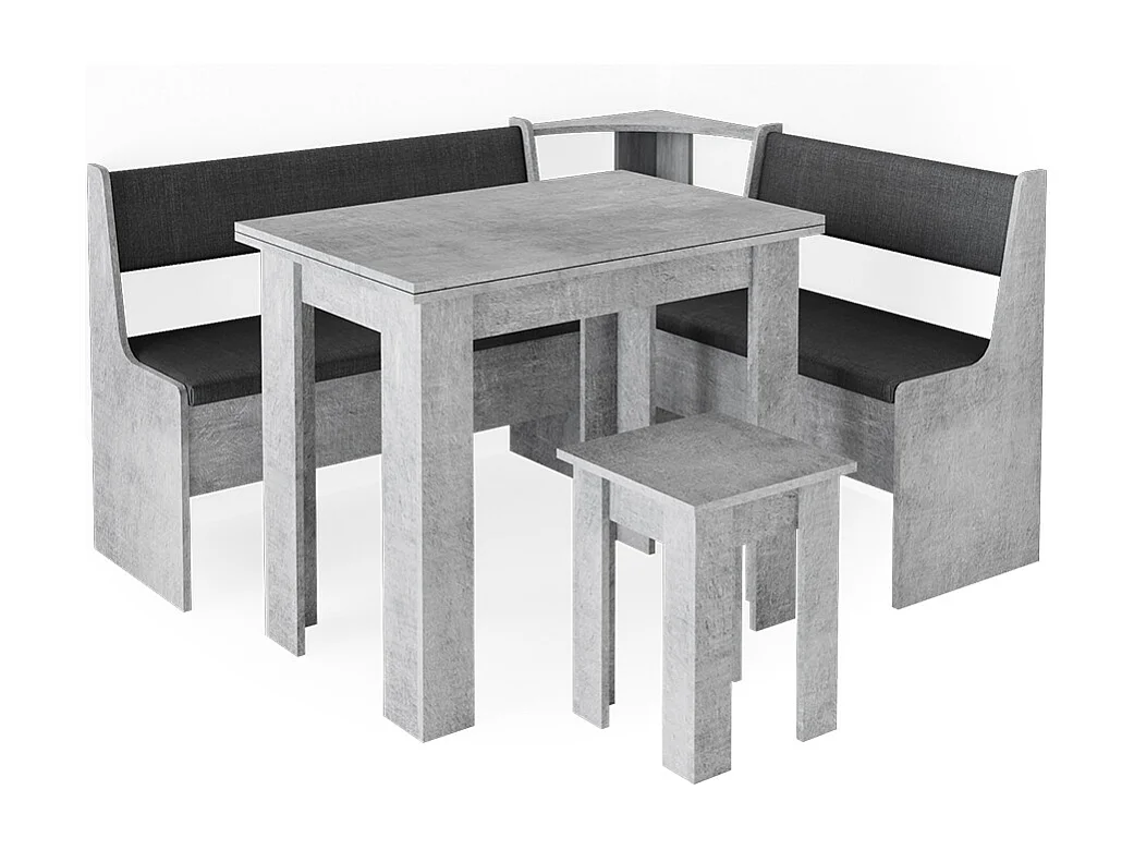 Groupe de banquettes dangle béton 150x120x80 roman