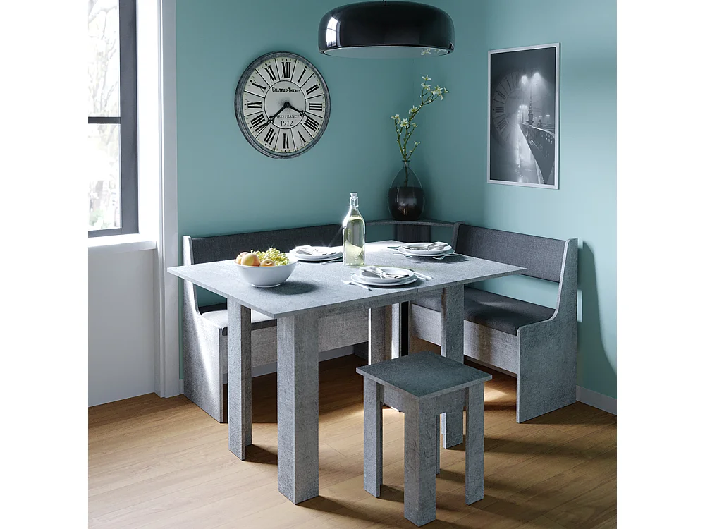 Groupe de banquettes dangle béton 150x120x80 roman