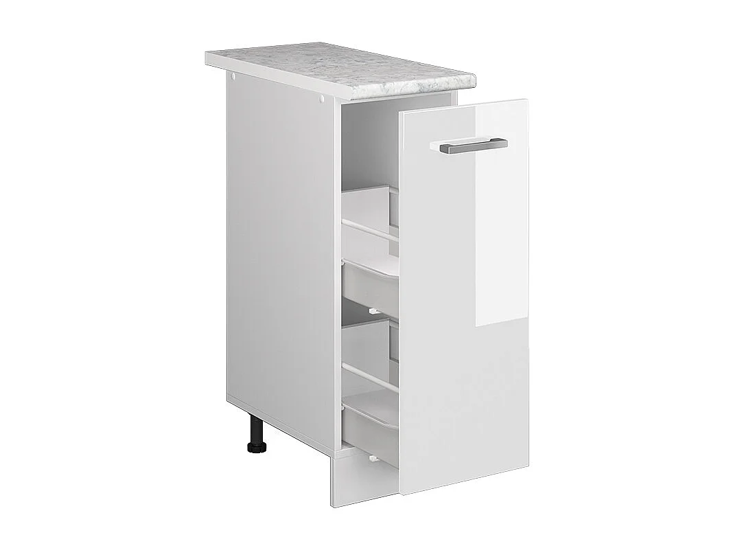 Meuble de cuisine blanc haute brillance 30x60x81.6 r-line