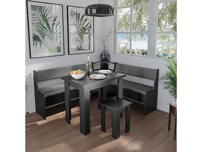 Groupe de banquettes dangle noir 180x150x80 roman