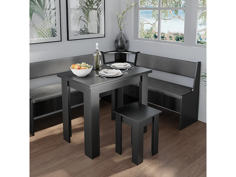 Groupe de banquettes dangle noir 180x150x80 roman