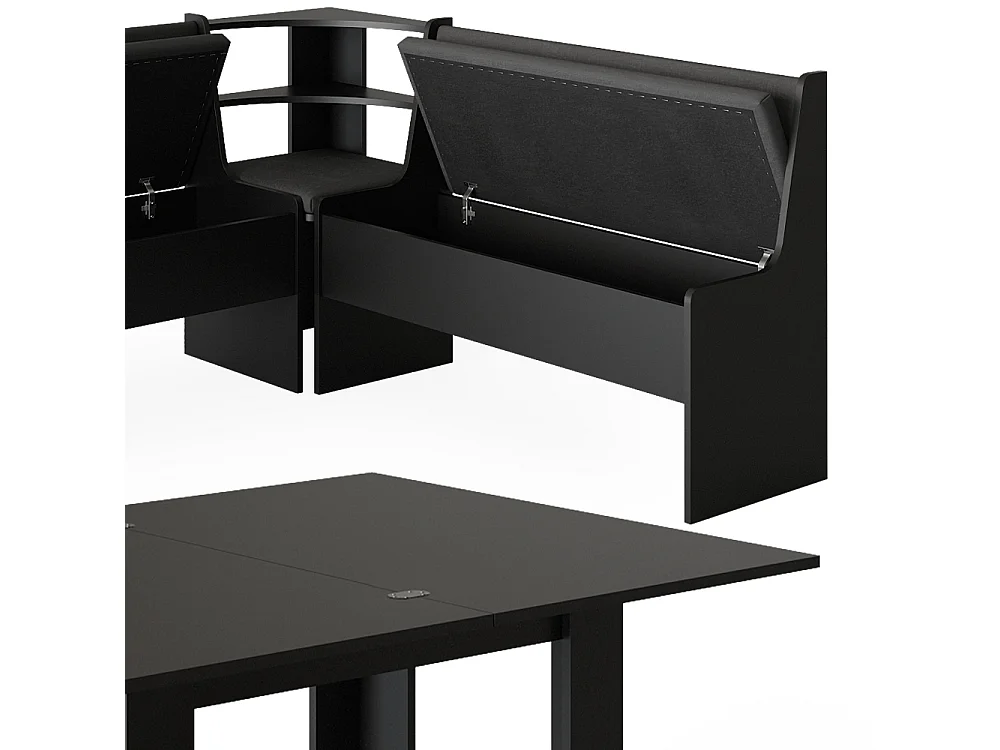 Groupe de banquettes dangle noir 180x150x80 roman