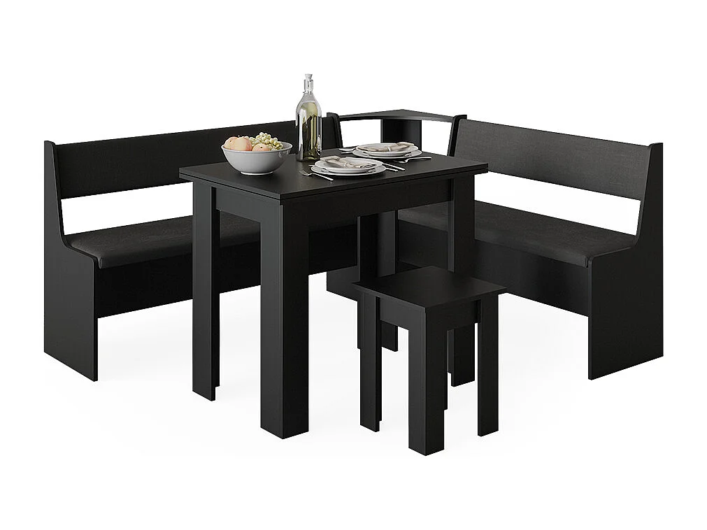 Groupe de banquettes dangle noir 180x150x80 roman