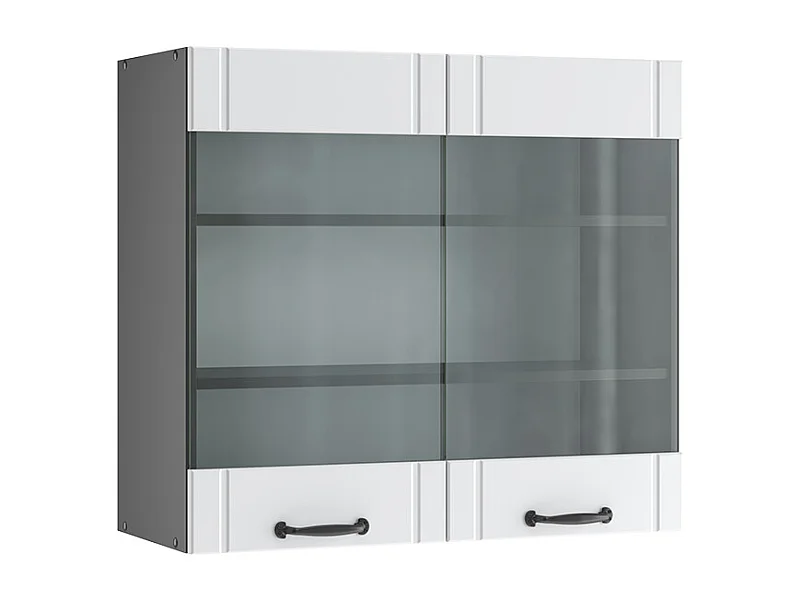 Armario de cocina con vidrio blanco casa de campo 80x34.1x72 fame-line