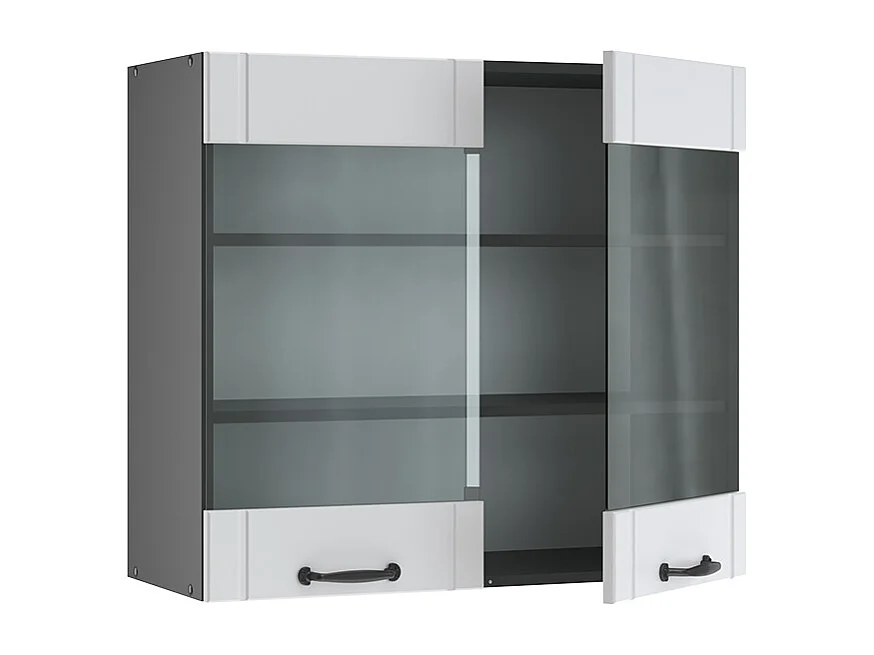 Armoire en verre blanc campagne 80x34.1x72 fame-line