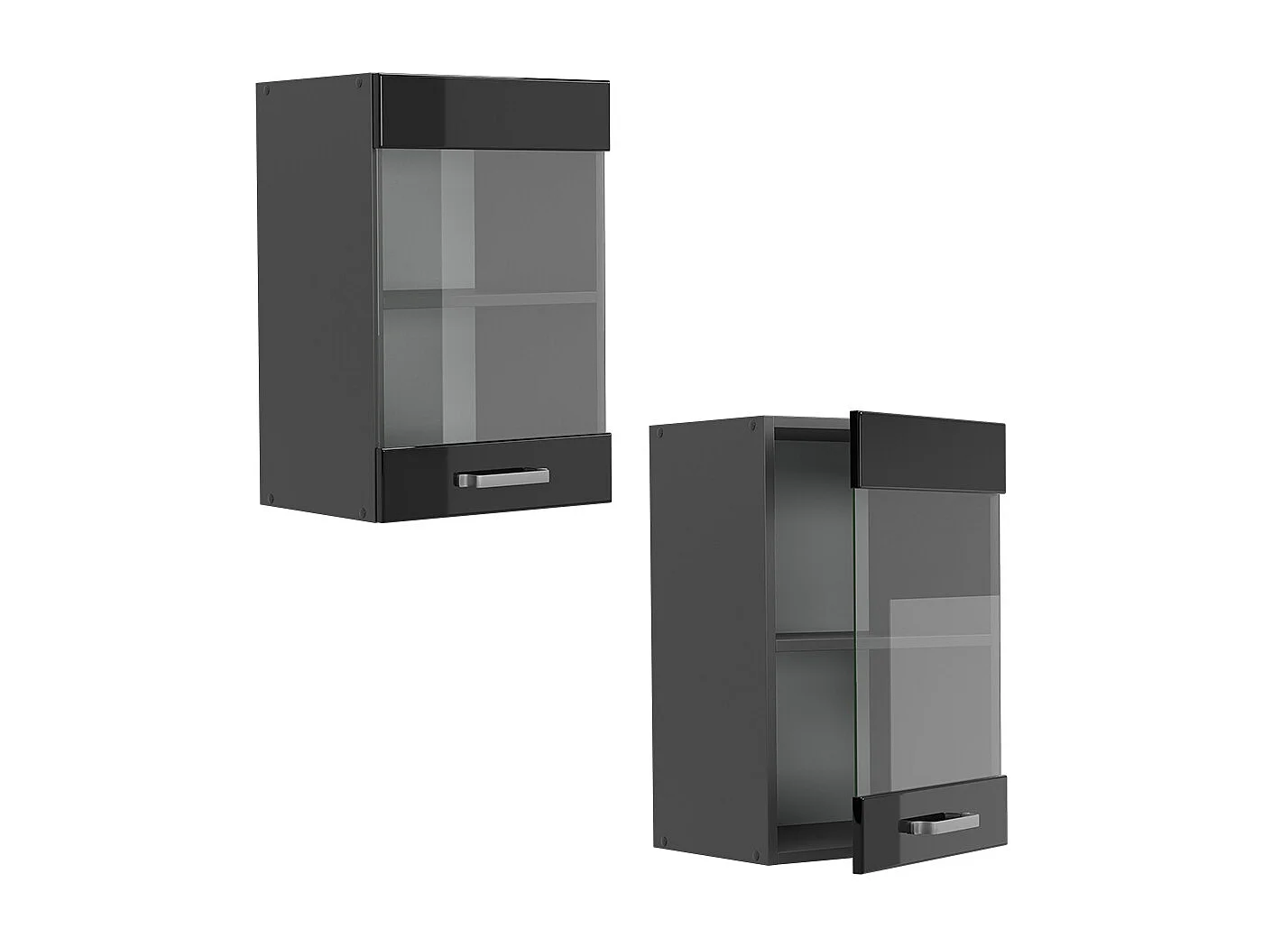 Armario de cocina con vidrio negro brillo intenso 40x31x60 r-line