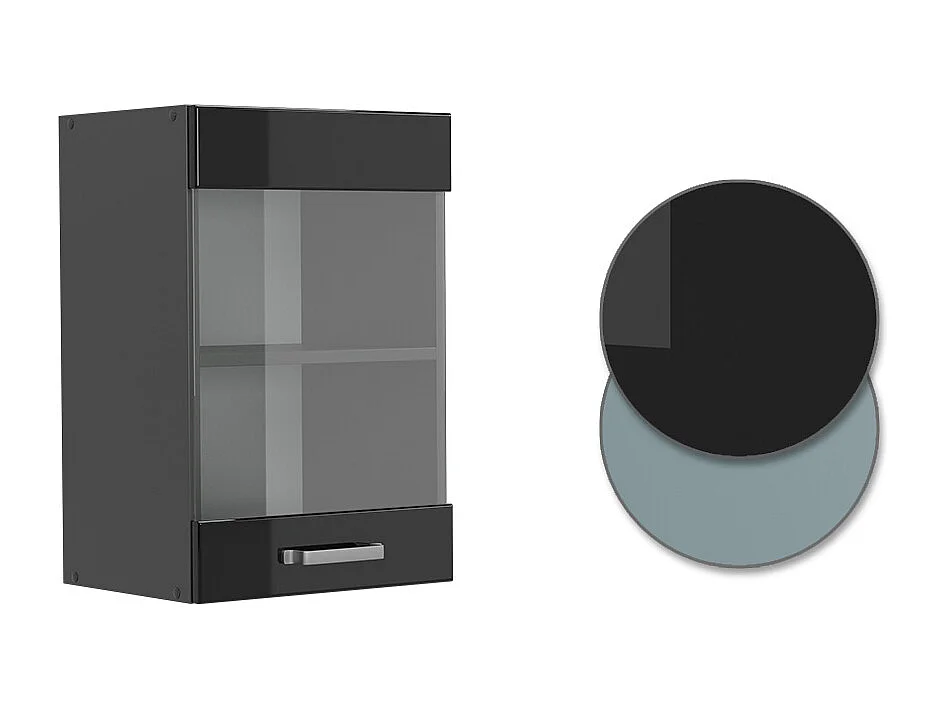 Armoire en verre noir haute brillance 40x31x60 r-line