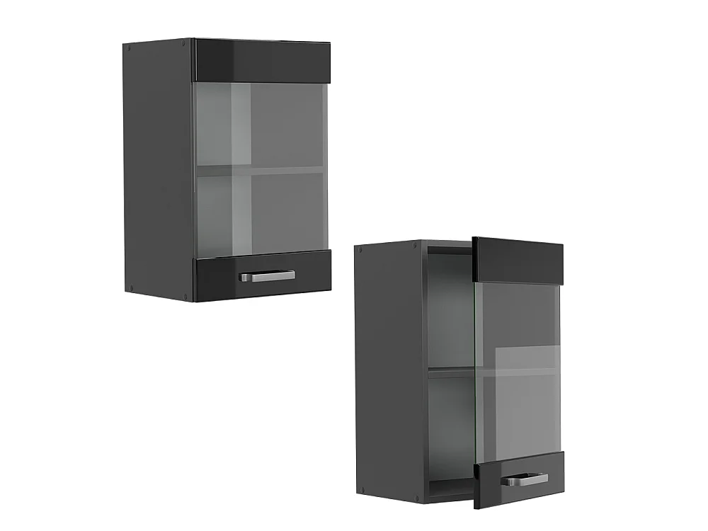 Armoire en verre noir haute brillance 40x31x60 r-line