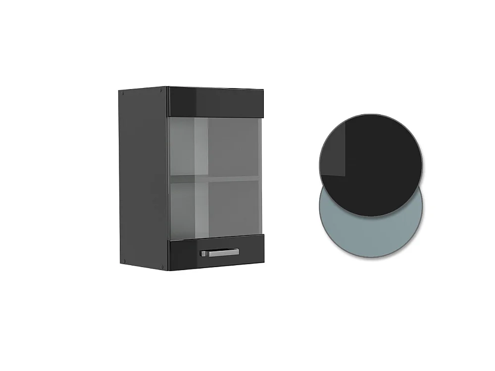 Armoire en verre noir haute brillance 40x31x60 r-line