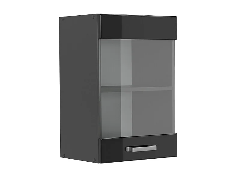 Küchenglasschrank schwarz hochglanz 40x31x60 r-line