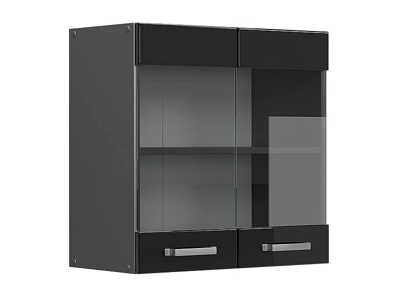Armoire en verre noir haute brillance 60x31x60 r-line